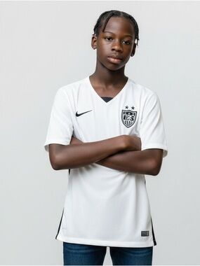 NIKE USMNT 2015 Home Soccer Jersey L 20” p2p White EUC